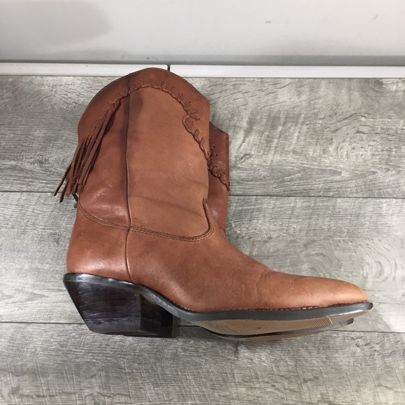 Zodiac Zline Fringe Western Cowboy Riding Leather Womens Boots Vintage Size 8 - Picture 9 of 13